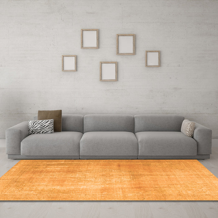 Machine Washable Persian Orange Traditional Area Rugs in a Living Room, wshtr4464org