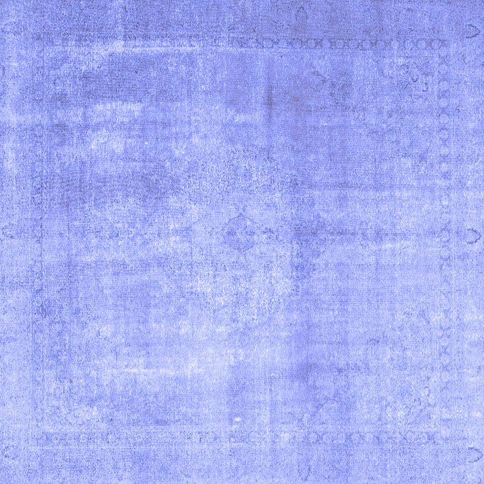 Square Machine Washable Persian Blue Traditional Rug, wshtr4464blu
