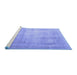 Sideview of Machine Washable Persian Blue Traditional Rug, wshtr4464blu