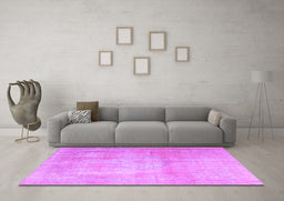 Machine Washable Persian Purple Traditional Area Rugs in a Living Room, wshtr4464pur