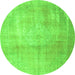 Square Persian Green Traditional Rug, tr4464grn