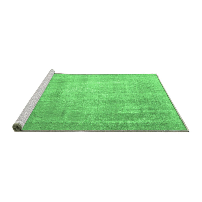 Sideview of Machine Washable Persian Emerald Green Traditional Area Rugs, wshtr4464emgrn