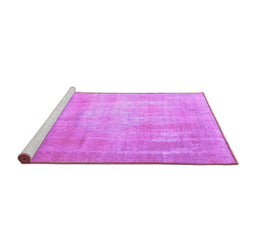 Sideview of Machine Washable Persian Purple Traditional Area Rugs, wshtr4464pur