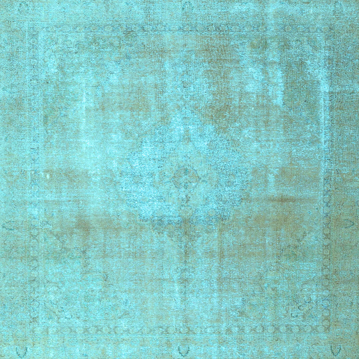 Square Machine Washable Persian Light Blue Traditional Rug, wshtr4464lblu