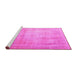 Sideview of Machine Washable Persian Pink Traditional Rug, wshtr4464pnk