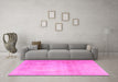 Machine Washable Persian Pink Traditional Rug in a Living Room, wshtr4464pnk