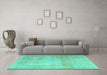 Machine Washable Persian Turquoise Traditional Area Rugs in a Living Room,, wshtr4464turq