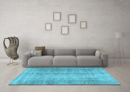 Machine Washable Persian Light Blue Traditional Rug in a Living Room, wshtr4465lblu