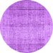 Round Persian Purple Traditional Rug, tr4465pur