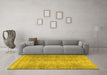 Machine Washable Persian Yellow Traditional Rug in a Living Room, wshtr4465yw