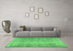 Machine Washable Persian Emerald Green Traditional Area Rugs in a Living Room,, wshtr4465emgrn