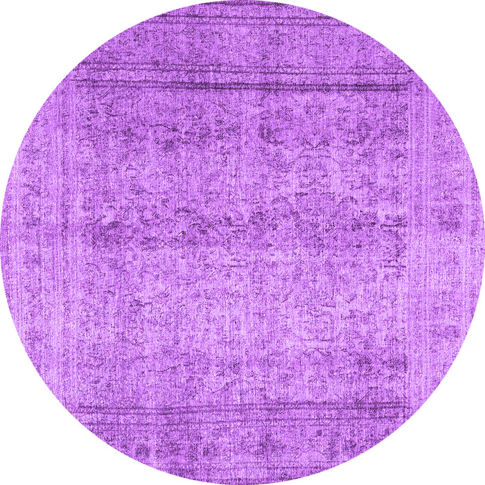 Round Machine Washable Persian Purple Traditional Area Rugs, wshtr4465pur