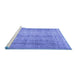 Sideview of Machine Washable Persian Blue Traditional Rug, wshtr4465blu