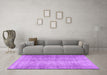 Machine Washable Persian Purple Traditional Area Rugs in a Living Room, wshtr4465pur