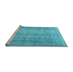 Sideview of Machine Washable Persian Light Blue Traditional Rug, wshtr4465lblu