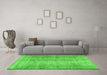 Machine Washable Persian Green Traditional Area Rugs in a Living Room,, wshtr4465grn