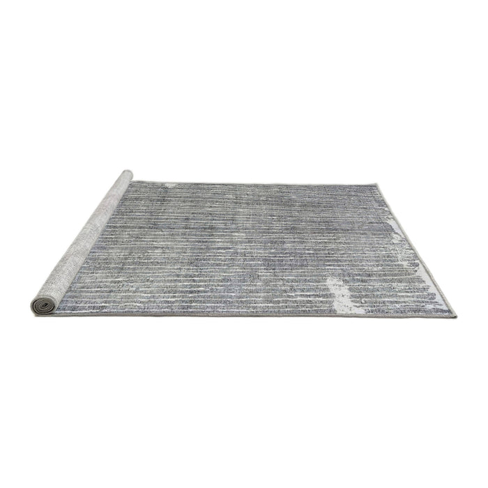 Sideview of Machine Washable Traditional Grey Gray Rug, wshtr4466