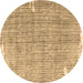 Round Persian Brown Traditional Rug, tr4466brn