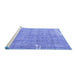 Sideview of Machine Washable Persian Blue Traditional Rug, wshtr4466blu