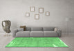 Machine Washable Persian Emerald Green Traditional Area Rugs in a Living Room,, wshtr4466emgrn