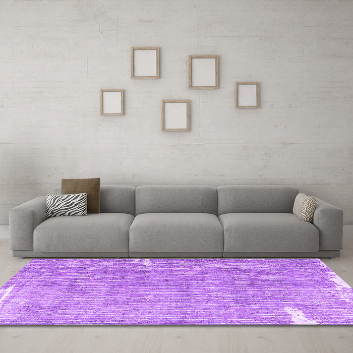 Machine Washable Persian Purple Traditional Area Rugs in a Living Room, wshtr4466pur