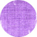 Round Machine Washable Persian Purple Traditional Area Rugs, wshtr4466pur