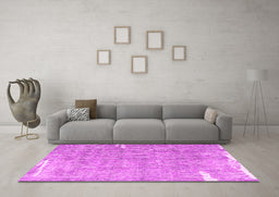 Machine Washable Persian Pink Traditional Rug in a Living Room, wshtr4466pnk