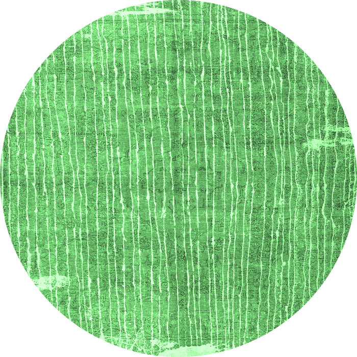 Round Machine Washable Persian Emerald Green Traditional Area Rugs, wshtr4466emgrn