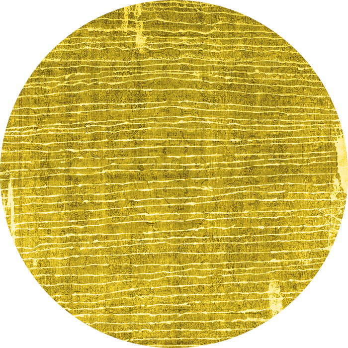 Round Persian Yellow Traditional Rug, tr4466yw