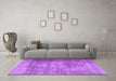 Machine Washable Persian Purple Traditional Area Rugs in a Living Room, wshtr4467pur