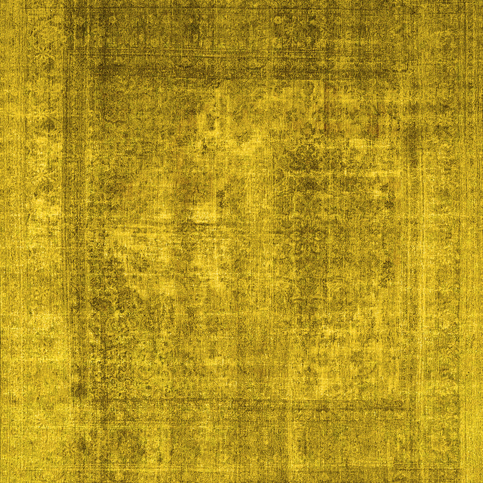 Square Machine Washable Persian Yellow Traditional Rug, wshtr4467yw