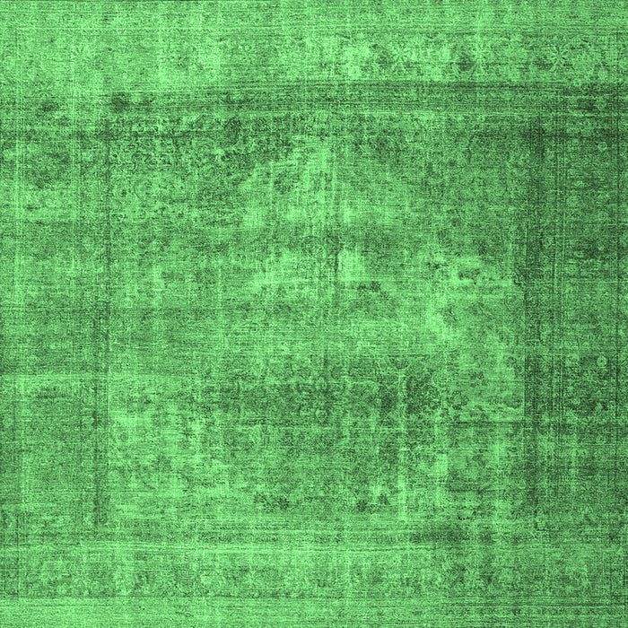 Square Persian Emerald Green Traditional Rug, tr4467emgrn