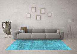 Machine Washable Persian Light Blue Traditional Rug in a Living Room, wshtr4467lblu