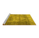 Sideview of Machine Washable Persian Yellow Traditional Rug, wshtr4467yw