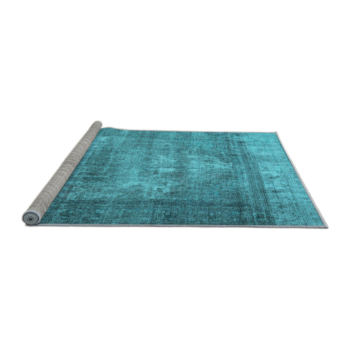 Sideview of Machine Washable Persian Light Blue Traditional Rug, wshtr4467lblu