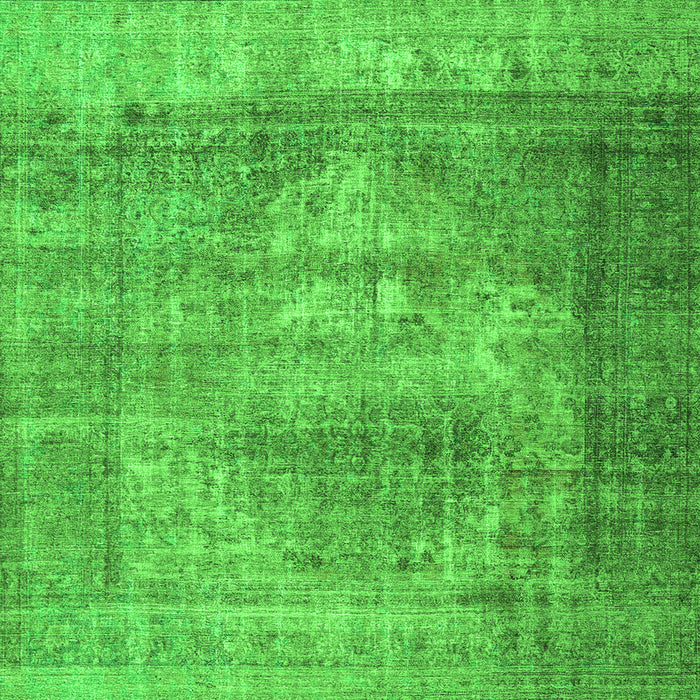 Round Machine Washable Persian Green Traditional Area Rugs, wshtr4467grn