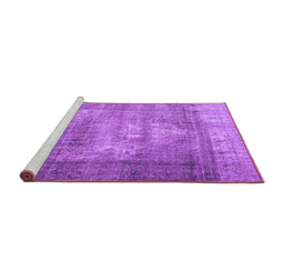 Sideview of Machine Washable Persian Purple Traditional Area Rugs, wshtr4467pur