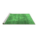 Sideview of Machine Washable Persian Emerald Green Traditional Area Rugs, wshtr4467emgrn