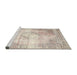 Sideview of Machine Washable Traditional Wheat Beige Rug, wshtr4468