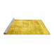 Sideview of Machine Washable Persian Yellow Traditional Rug, wshtr4468yw