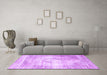 Machine Washable Persian Purple Traditional Area Rugs in a Living Room, wshtr4468pur