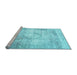 Sideview of Machine Washable Persian Light Blue Traditional Rug, wshtr4468lblu