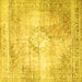 Square Persian Yellow Traditional Rug, tr4468yw