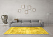 Machine Washable Persian Yellow Traditional Rug in a Living Room, wshtr4468yw