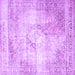 Square Persian Purple Traditional Rug, tr4468pur