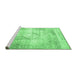 Sideview of Machine Washable Persian Emerald Green Traditional Area Rugs, wshtr4468emgrn