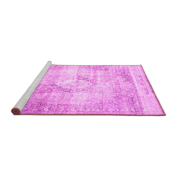 Sideview of Machine Washable Persian Pink Traditional Rug, wshtr4468pnk