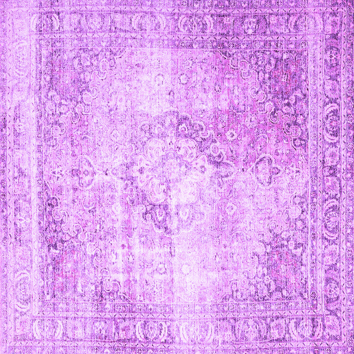 Square Machine Washable Persian Purple Traditional Area Rugs, wshtr4468pur