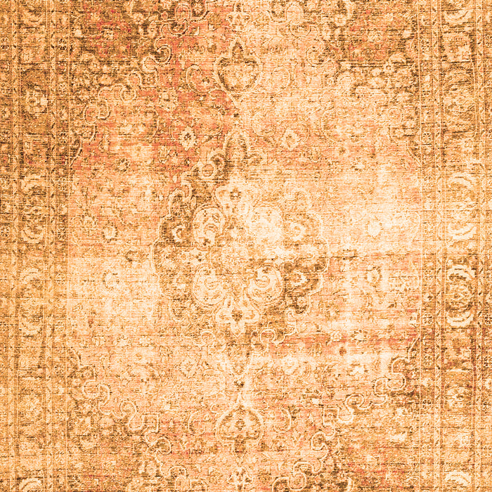 Serging Thickness of Machine Washable Persian Orange Traditional Area Rugs, wshtr4468org