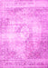 Machine Washable Persian Pink Traditional Rug, wshtr4468pnk